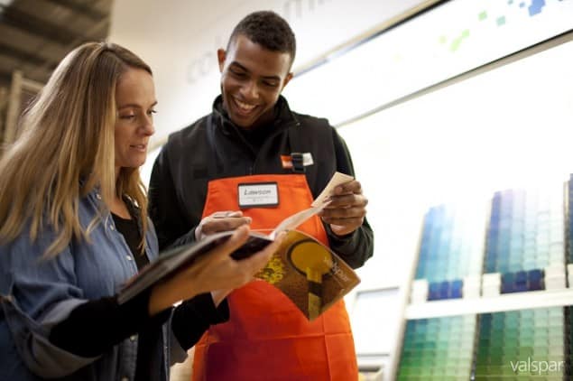 B&Q Staff happy to advise about using Valspar Paint