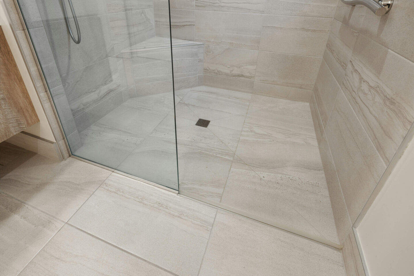 Future proof your home with a flush shower yray installed at floor level or a wet room