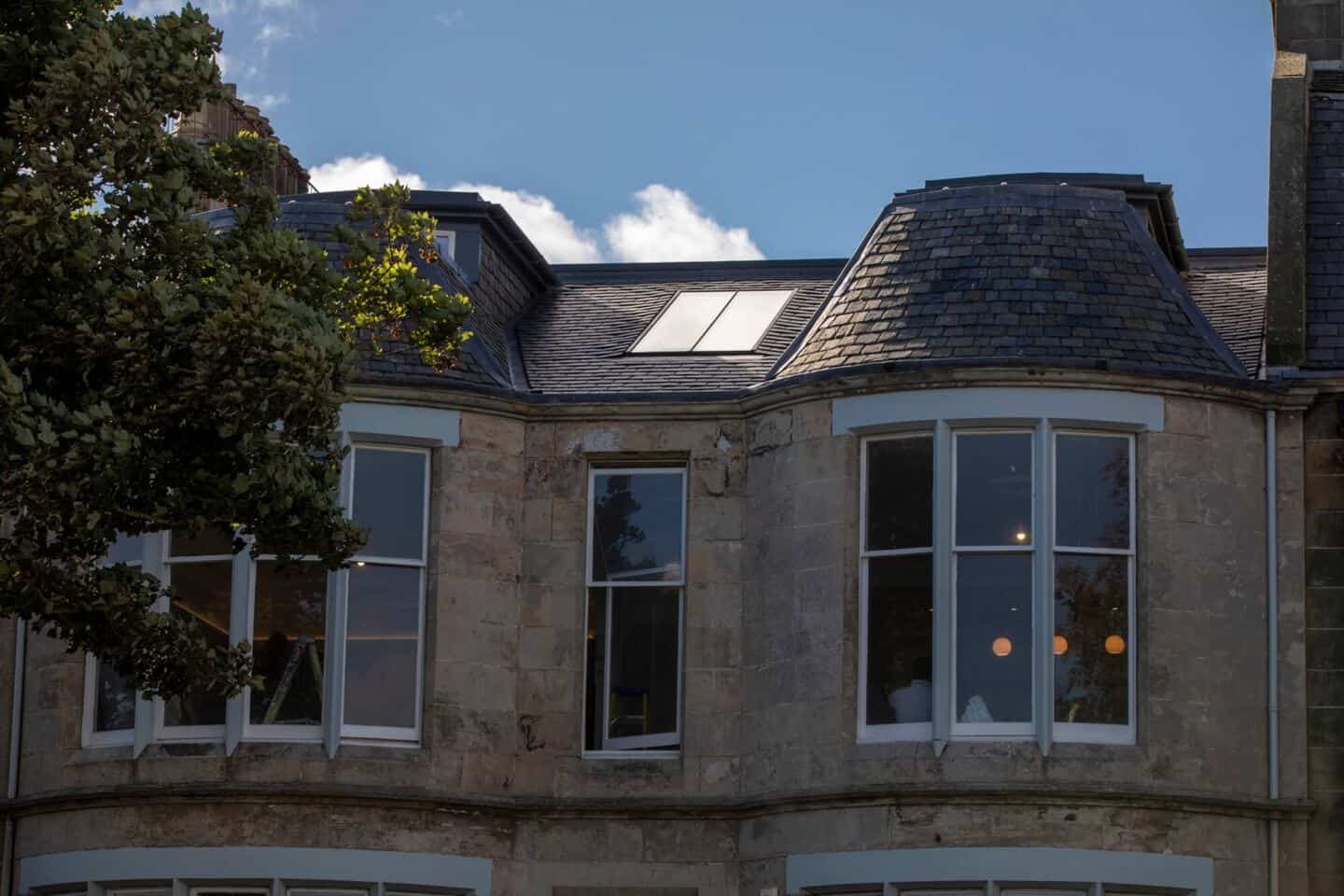 Conservation rooflights installed in a period property.