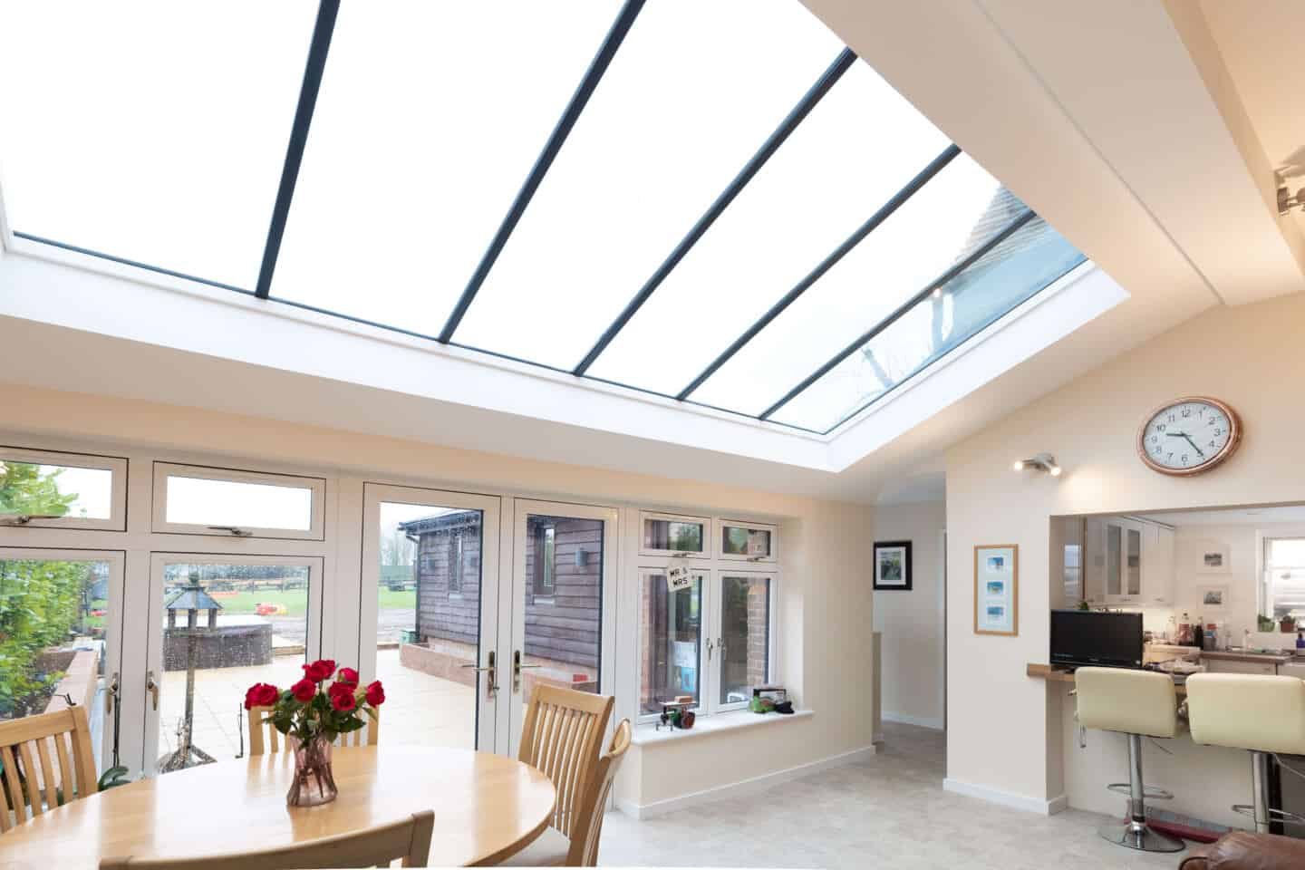 Conservation rooflights installed in a modern property.